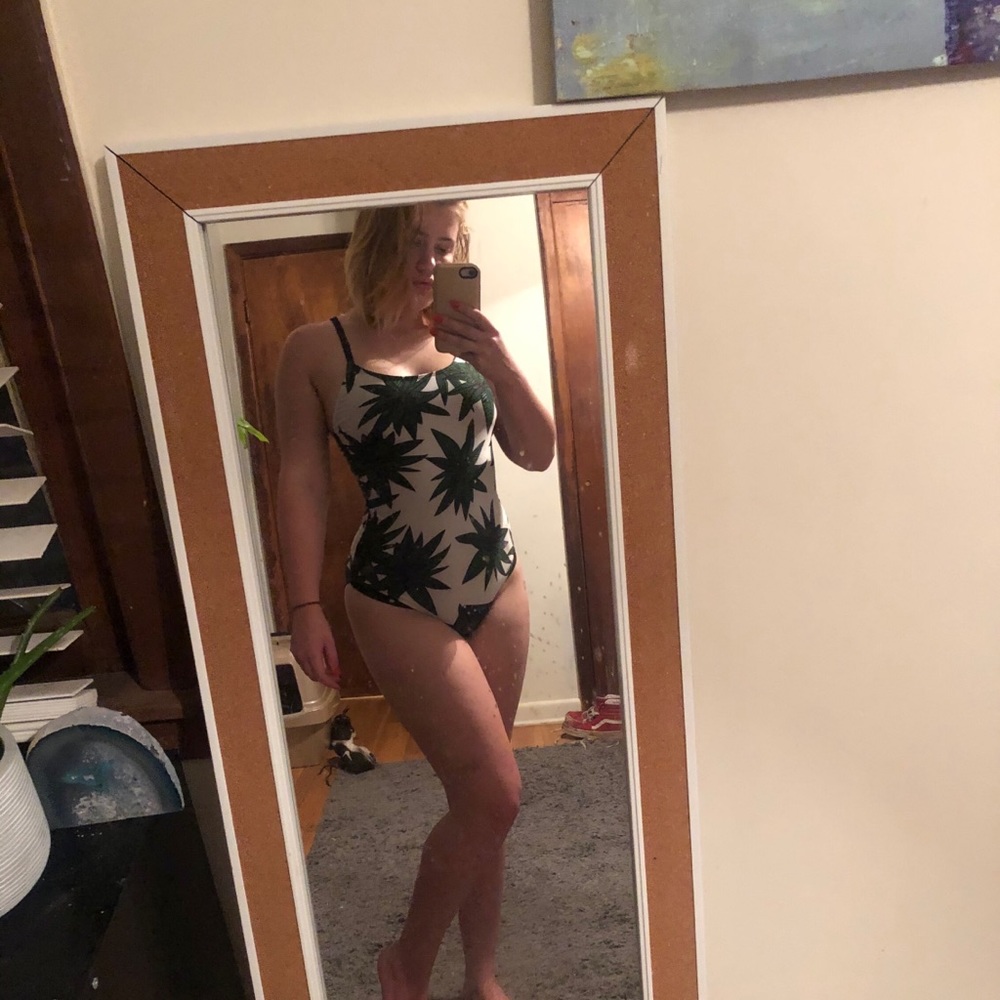 White and green one piece
